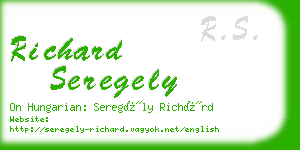 richard seregely business card